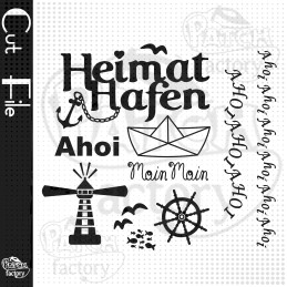 Harbour Sea Maritime Set as plotter file, pattern