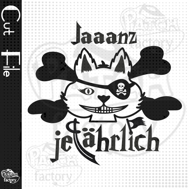 Plotter file, pattern pirate, cat with eye patch