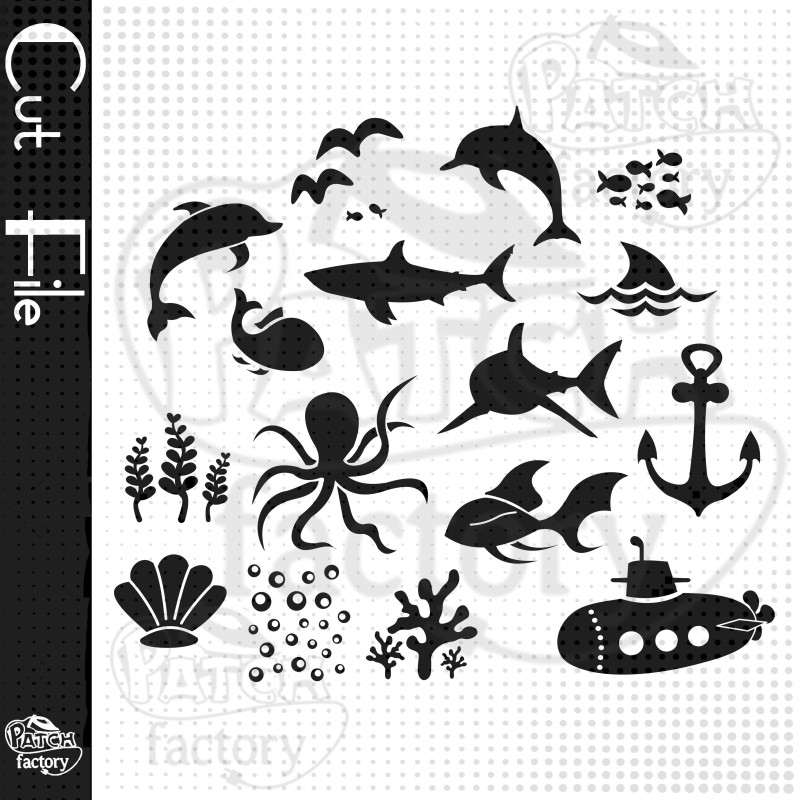 Plotter file, pattern sea animals