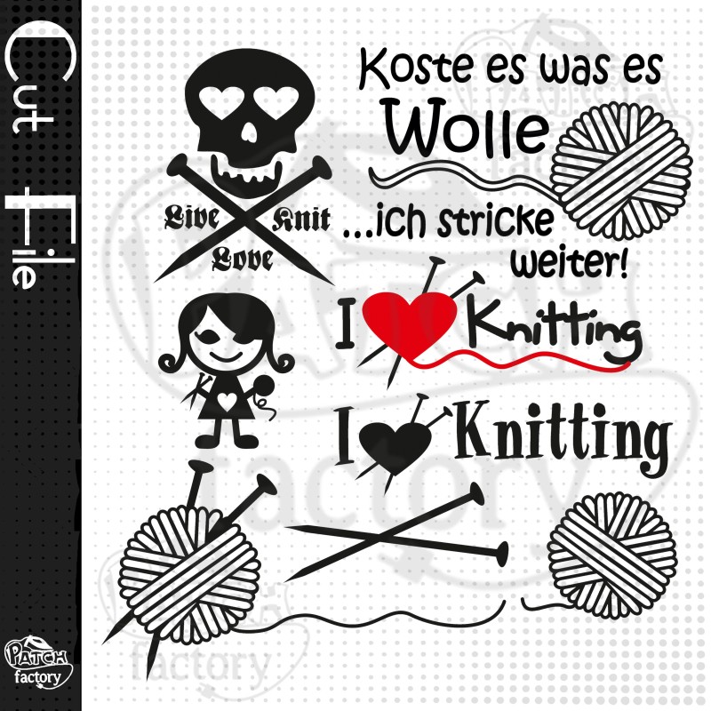 Plotter file, knitting pattern, knitting kit