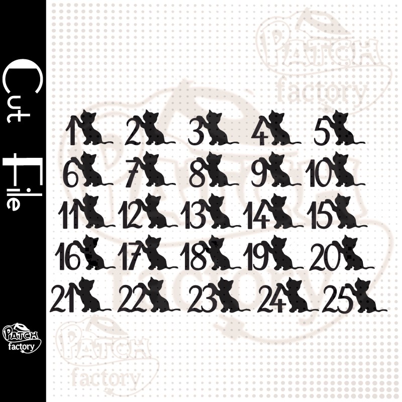 Plotter file Advent calendar numbers "Cat"