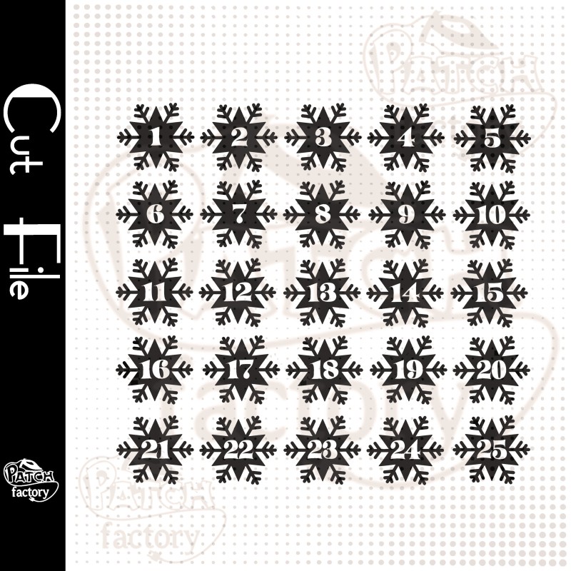 Plotter file Advent calendar numbers "Snowflake"