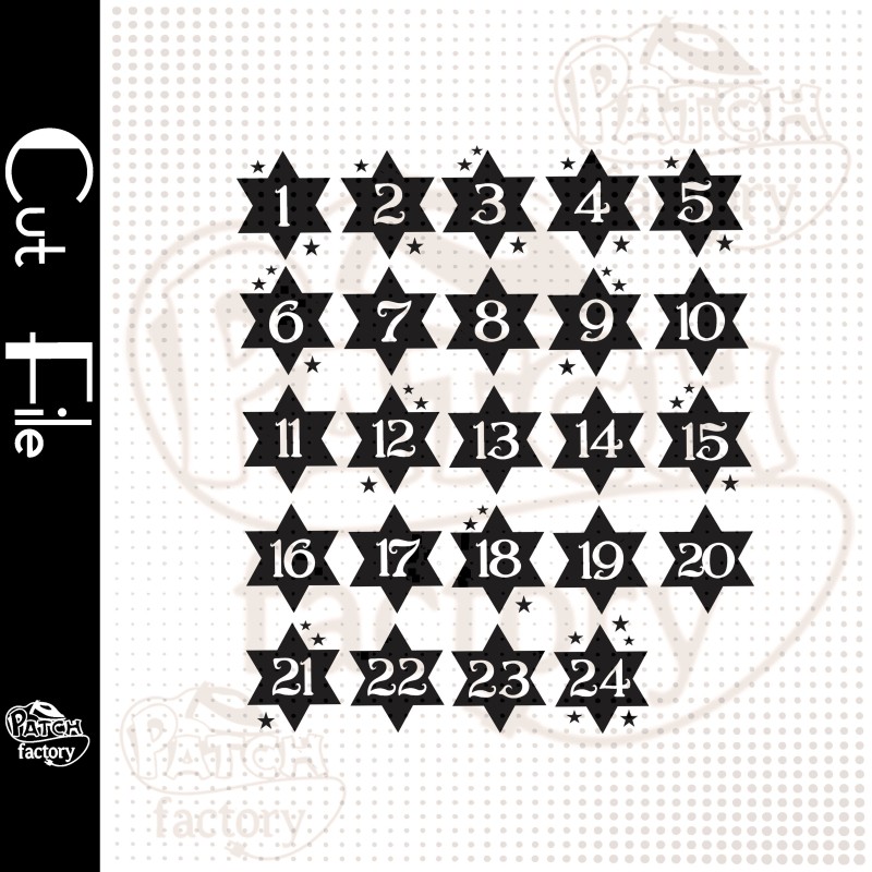 Plotter file Advent calendar numbers "Star"