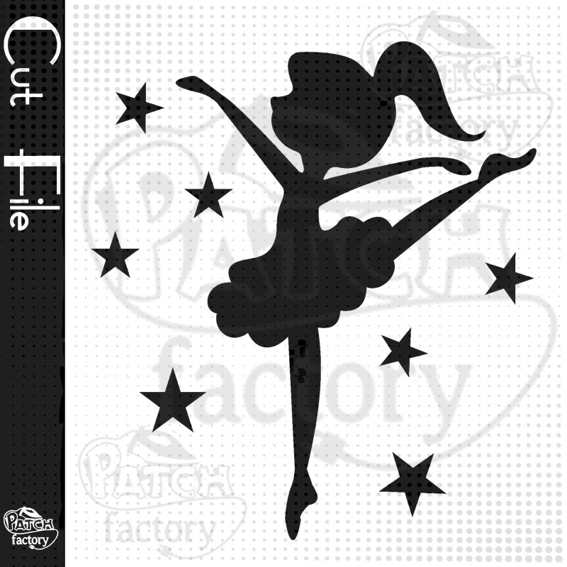 Dancing ballerina with stars as a plot file, pattern