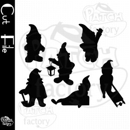 Garden gnomes, gnomes as plotter file, cutting template