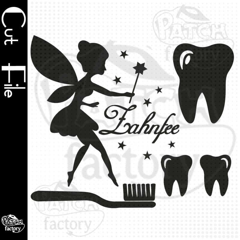 Tooth fairy, teeth and toothbrush plotter file, pattern